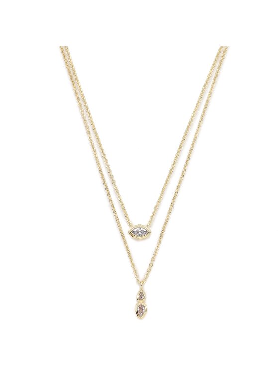 Luv AJ Luv AJ Набір з 2 ланцюжків Stellar Bezel Charm Necklace Set HOL22-N-SBCN-G Золотий