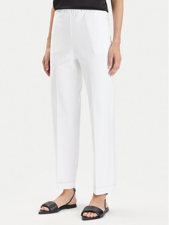 Weekend Max Mara Weekend Max Mara Pantaloni di tessuto Ballata 2416781108 Bianco Regular Fit