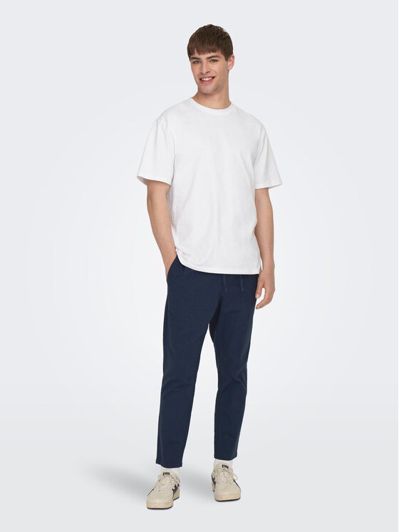 Only & Sons Only & Sons Pantaloni di tessuto 22024966 Blu scuro Tapered Fit