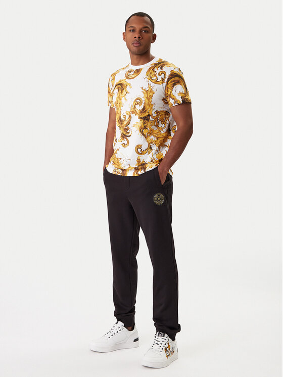 Versace Jeans Couture Versace Jeans Couture T-krekls 80GAH6S0 JS543 Balts Regular Fit