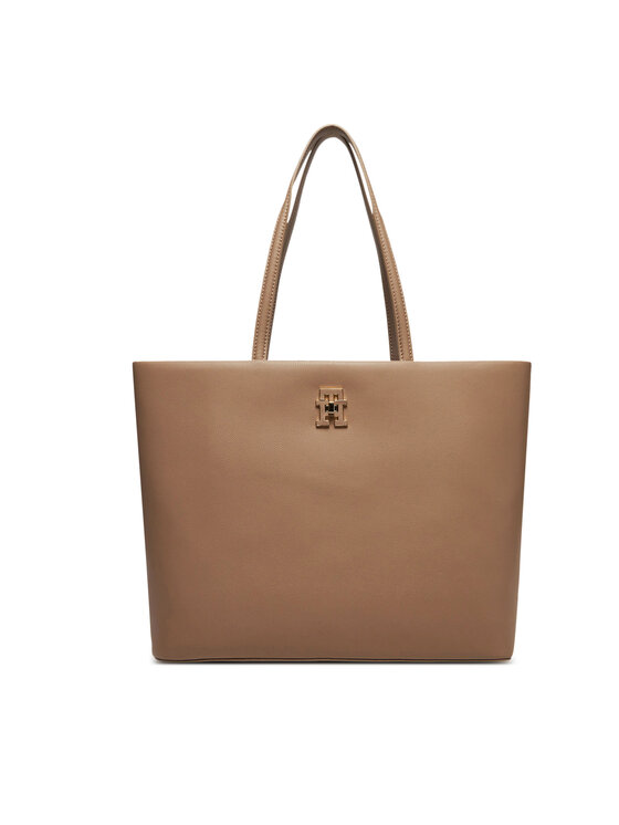 Geantă Tommy Hilfiger Th Modern Tote AW0AW17528 Bej