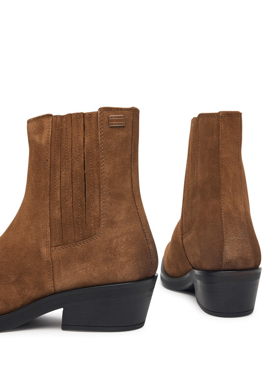 Tommy Jeans Tommy Jeans Botine Tjw Suede Cowboy Boots EN0EN03142 Maro