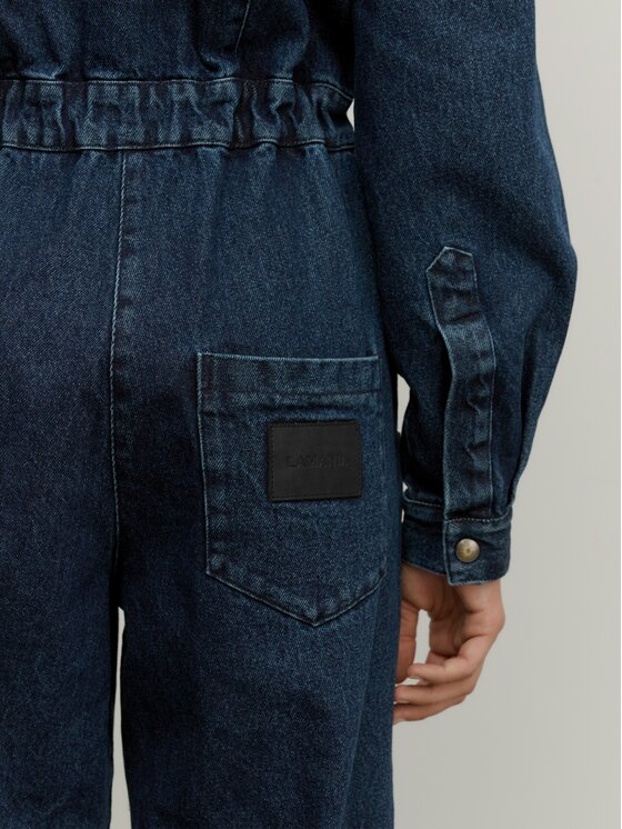 La Mania La Mania Kombinezon JEANSUIT Granatowy Classic Fit