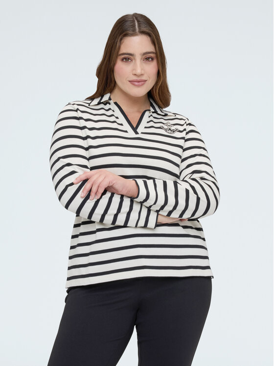 Fiorella Rubino Fiorella Rubino Polo G08QL009097N0Z3 Bianco Boxy Fit