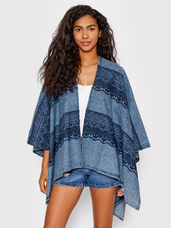 Poncho Wash Denim Clara 22SAWA16 Blu Regular Fit