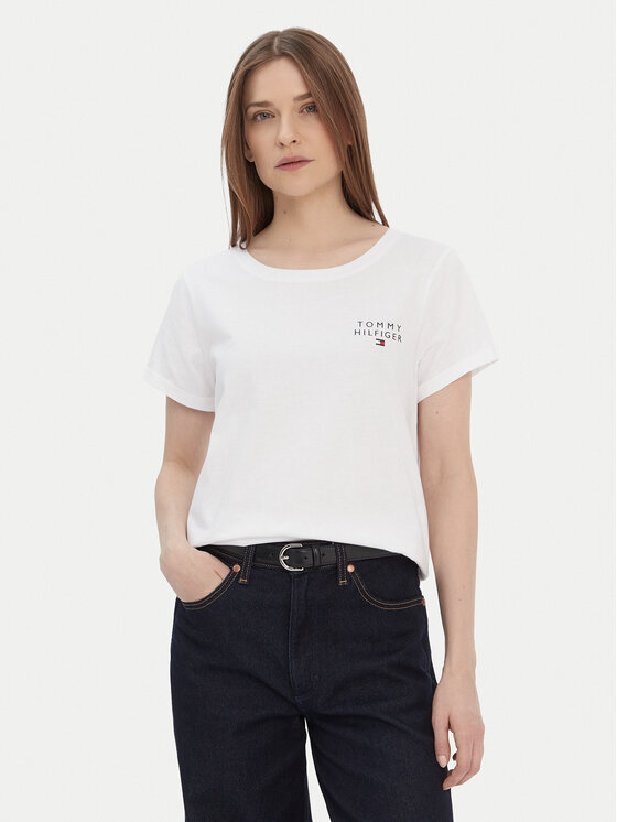 Tommy Hilfiger Tricou UW0UW04525 Alb Relaxed Fit