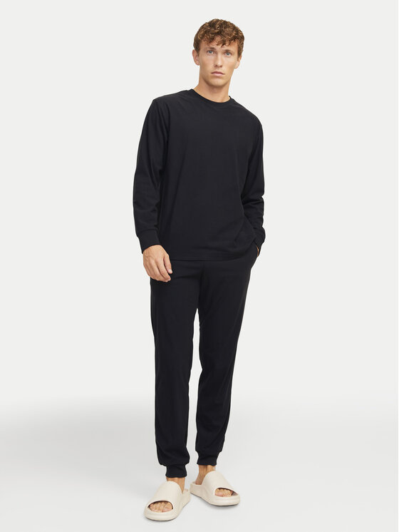 Jack & Jones Jack & Jones Pizsama Solid 12268536 Fekete Loose Fit