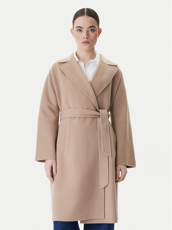 Weekend Max Mara Weekend Max Mara Vlněný kabát Civada 2615011011 Béžová Regular Fit