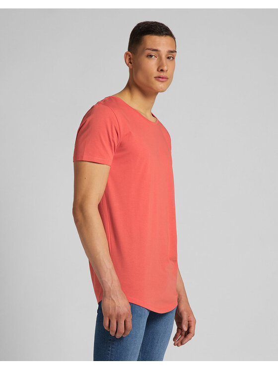 Lee Lee T-Shirt ELONGATED TEE Czerwony Regular Fit