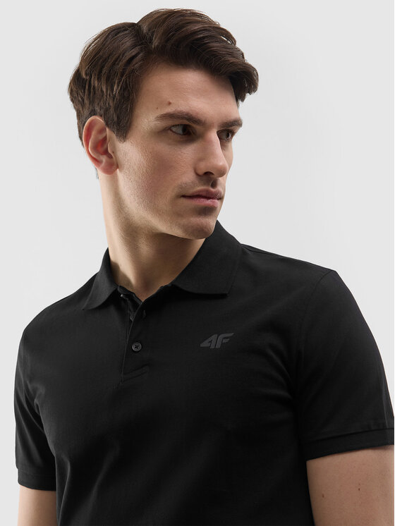 4F 4F Polo 4FWSS24TPTSM129-20S Czarny Regular Fit