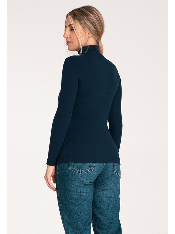 FIGL FIGL Bluzka M1058 Granatowy Fitted Fit