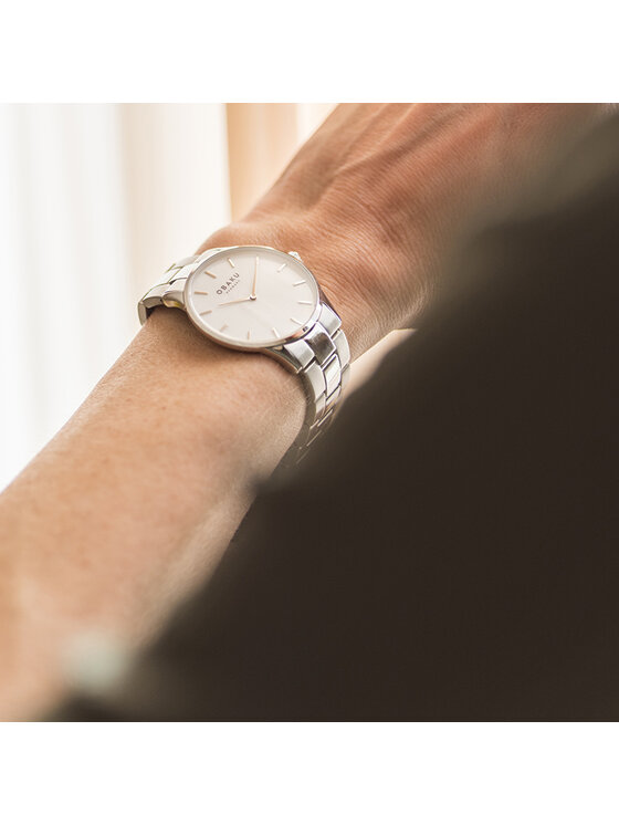 Obaku Obaku Zegarek V247LXCWSC Srebrny