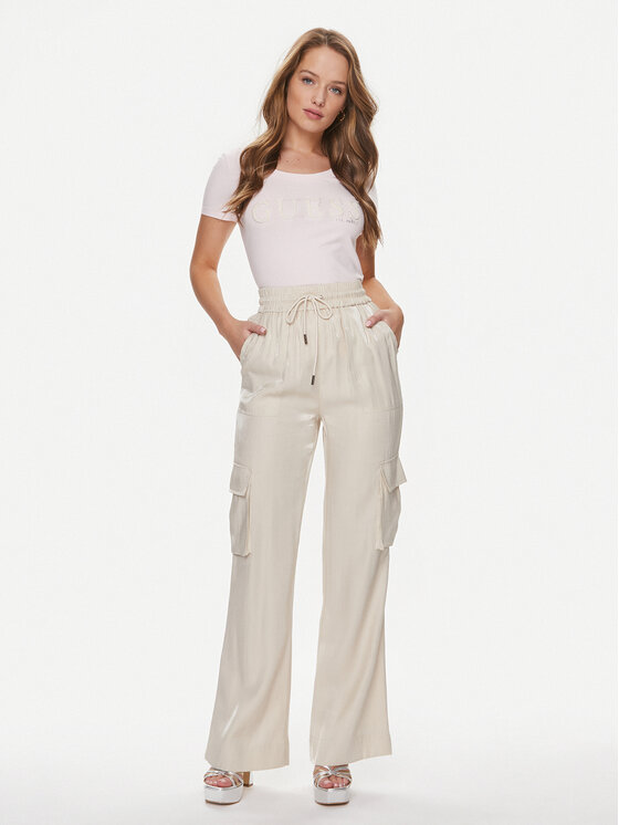 Guess Guess Majica Pony Hair W4RI45 J1314 Roza Slim Fit