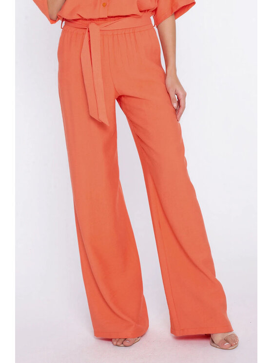 NIFE NIFE Kalhoty z materiálu SD135 Oranžová Wide Leg