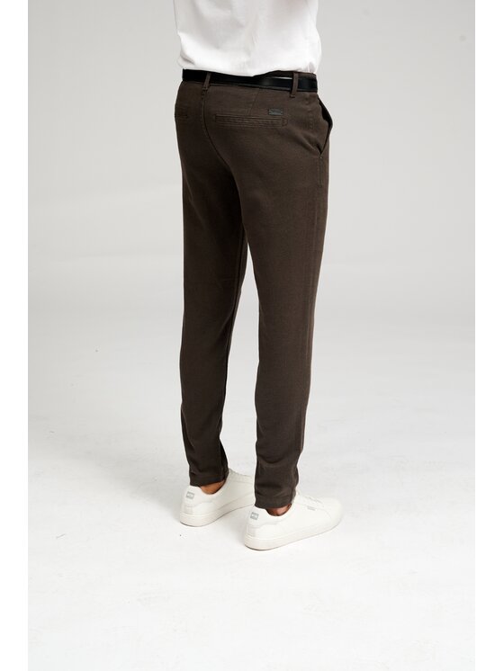 TeeShoppen TeeShoppen Chinosy 'Perform Collection' Brązowy Slim Fit