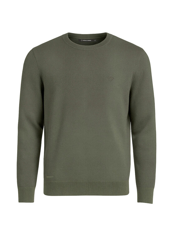 Volcano Volcano Sweter S-LOGAN Zielony Regular Fit