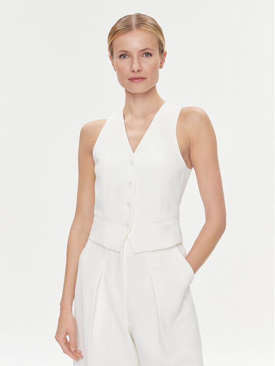 KARL LAGERFELD KARL LAGERFELD Completo blazer e gilet 240W1411 Bianco Regular Fit