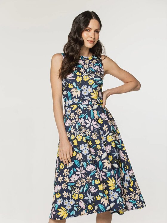 Willsoor Willsoor Sukienka koktajlowa 67962/2 Granatowy A-Line Fit