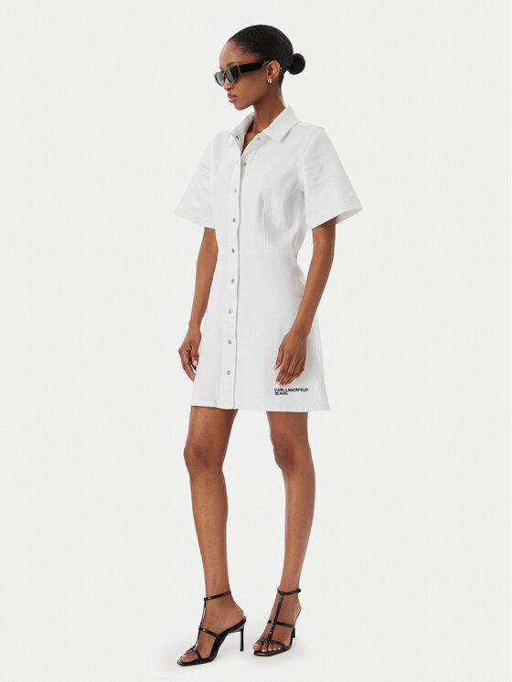 Karl Lagerfeld Jeans Karl Lagerfeld Jeans Džinsinė suknelė B2W13056 Balta Regular Fit