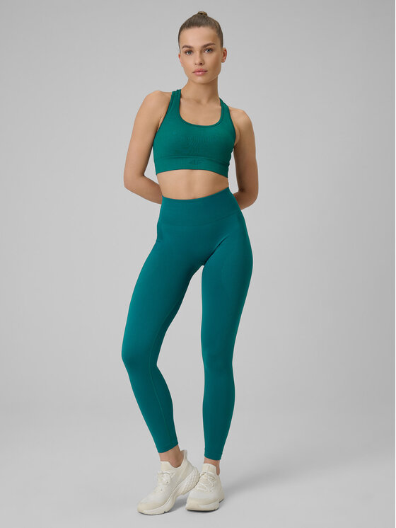 4F 4F Legginsy MULTI ACTIVE Turkusowy Slim Fit