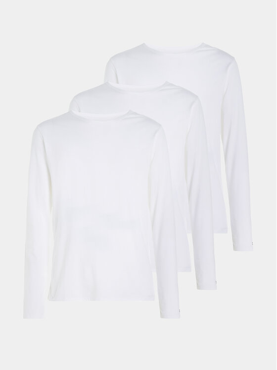 Férfi 3 db-os hosszú ujjú póló szett Tommy Hilfiger, Méret: XL, Fehér, UM0UM03022