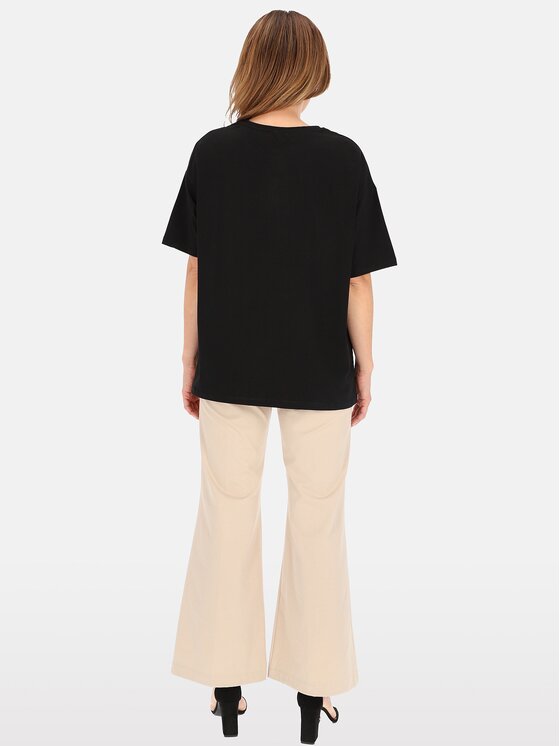 Perso Perso T-Shirt TCE240012F Czarny Regular Fit
