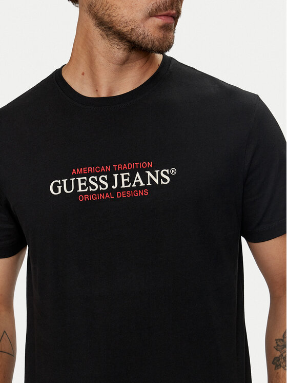 Guess Jeans Guess Jeans Tričko M4YI42 K8FQ4 Čierna Regular Fit