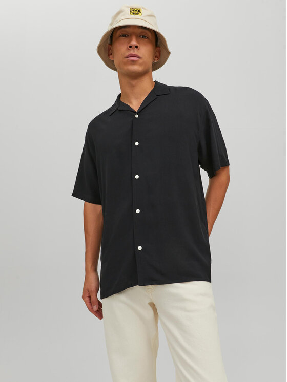 Camicia 12228007 Nero Relaxed Fit