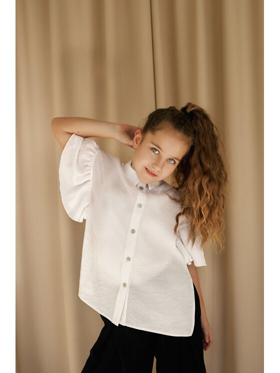 SLY SLY Bluzka 5S-103 Biały Comfortable Fit