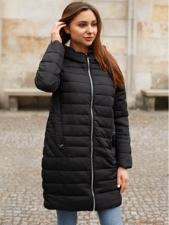 Perso Perso Kurtka damska BLH919046F Czarny Regular Fit
