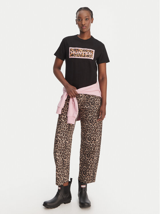 Hunter Hunter Тишърт Essentials HARW0011261 Черен Regular Fit