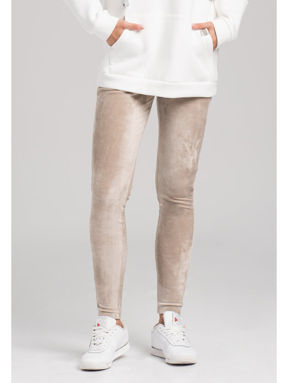 Legginsy Look Made With Love, Rozmiar S, Beżowe, Velvet Look 21