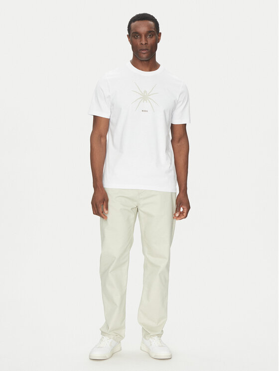 BOSS BOSS T-krekls Te_Spiderbat 50534924 Balts Regular Fit