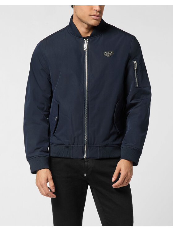 PHILIPP PLEIN PHILIPP PLEIN Kurtka bomber 25601 Granatowy Regular Fit