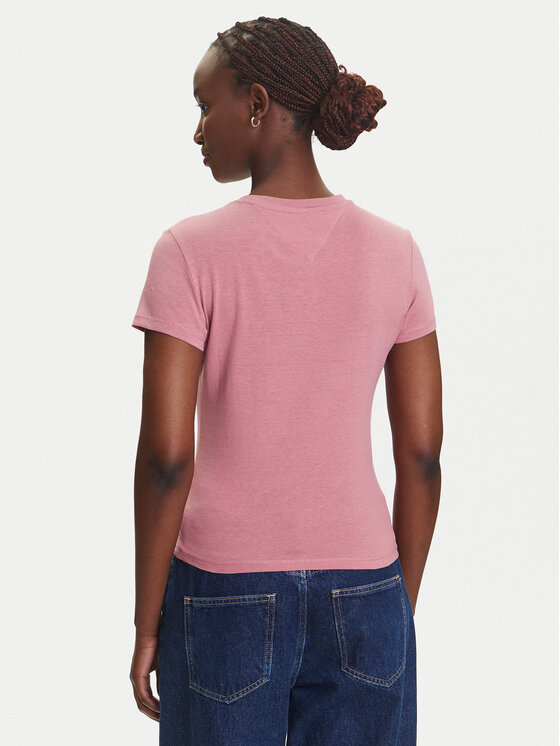 Tommy Jeans Tommy Jeans T-Shirt Essential DW0DW20913 Różowy Slim Fit