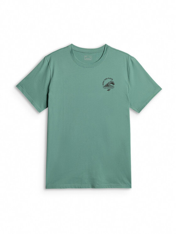 4F 4F T-Shirt CATCH THE WAVE Turkusowy Relaxed Fit