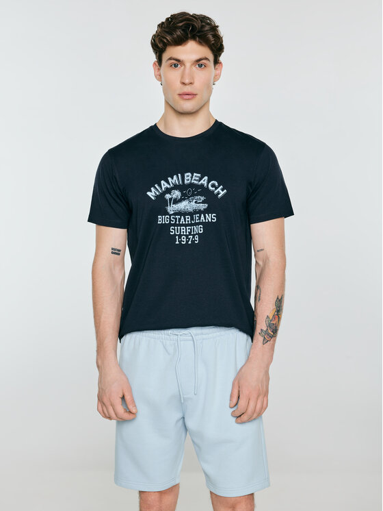 BIG STAR BIG STAR T-Shirt FORS Granatowy Basic Fit