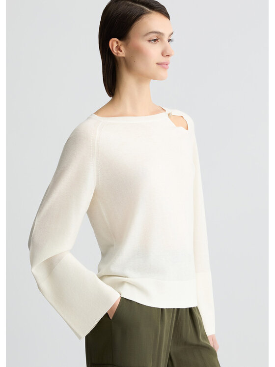 Liu Jo Liu Jo Sweter CA5103MA63OX0256 Biały Regular Fit