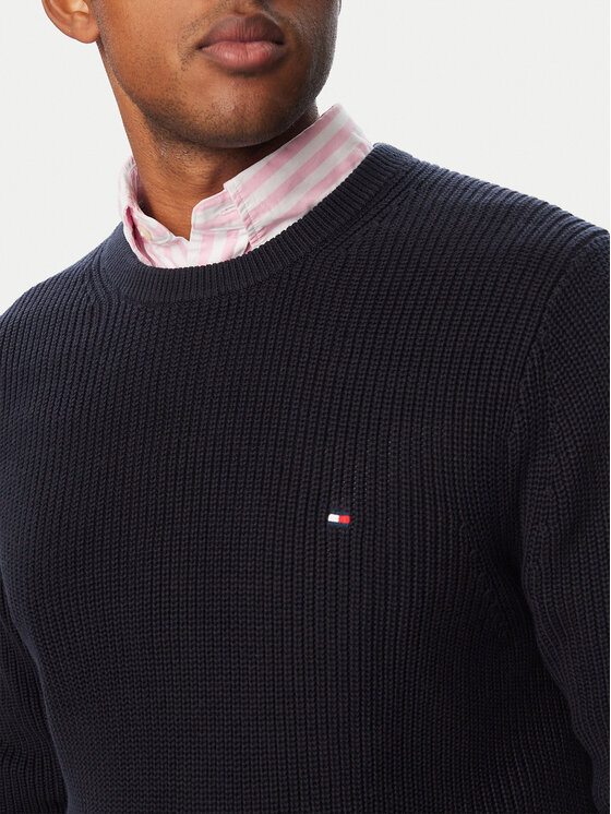 Tommy Hilfiger Tommy Hilfiger Sveter MW0MW41516 Tmavomodrá Regular Fit