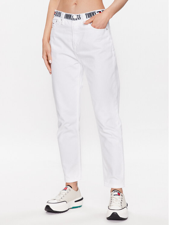 Tommy Jeans Blugi Izzie DW0DW15529 Alb Slim Fit