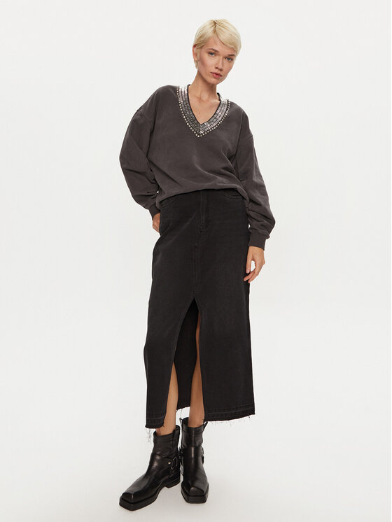 PINKO PINKO Felpa Raboni 104458 A297 Grigio Regular Fit