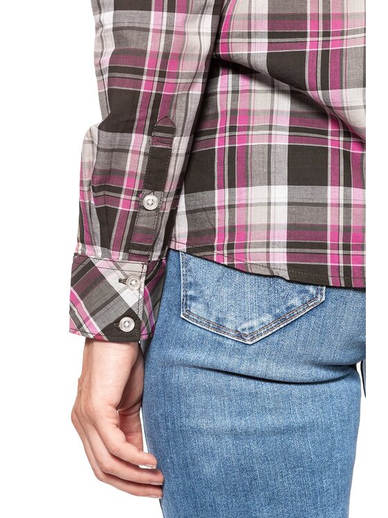 Wrangler Wrangler Koszula Check Shirt Różowy Regular Fit