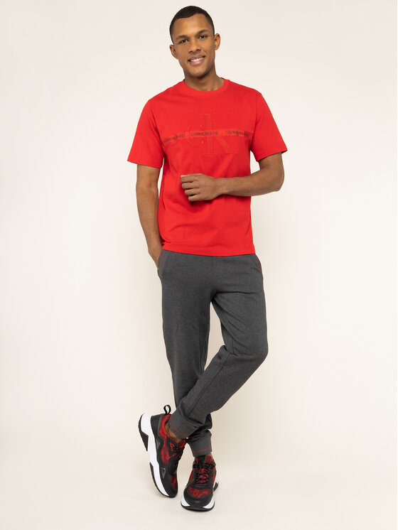 Calvin Klein Jeans Calvin Klein Jeans T-shirt Embroidered Logo J30J314094 Rosso Regular Fit