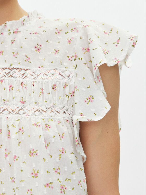 Vero Moda Vero Moda Bluzka Trine 10301205 Biały Standard Fit