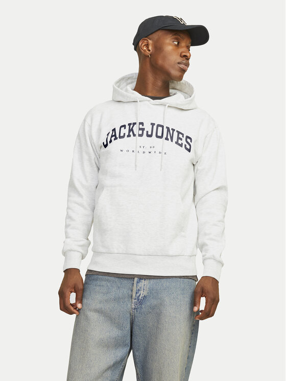 Jack&Jones Džemperis ar kapuci 12256521 Pelēks Relaxed Fit