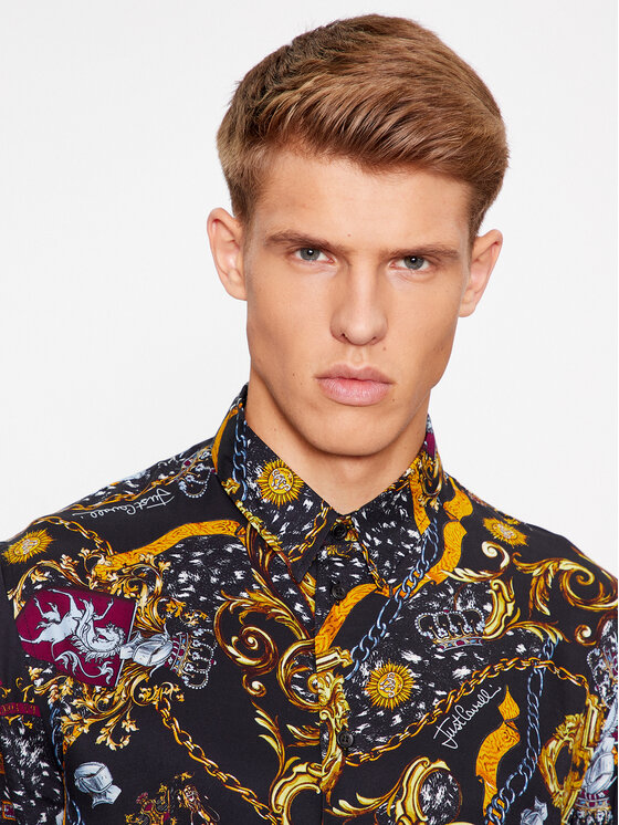 Just Cavalli Just Cavalli Сорочка 75OAL2S1 Чорний Regular Fit
