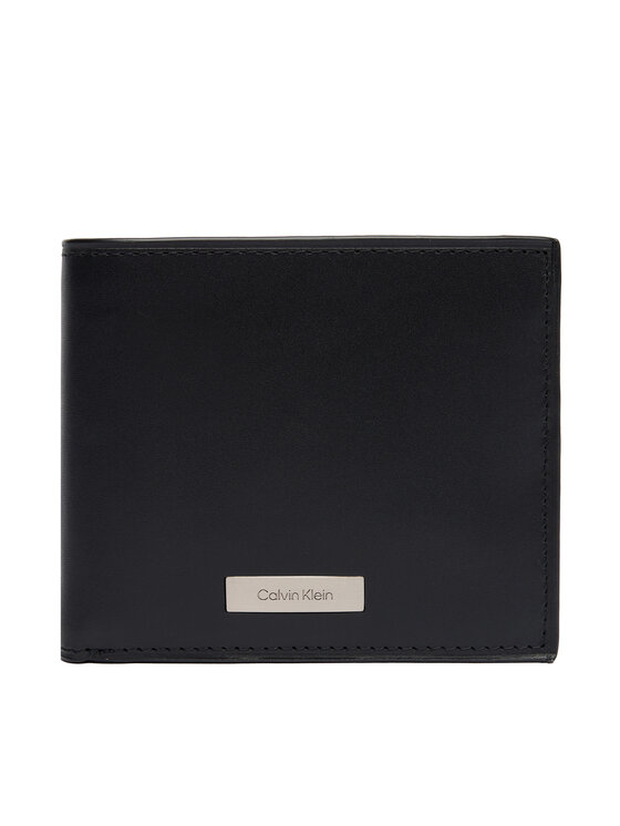 Calvin Klein Calvin Klein Denarnica Plaque Billfold W/ Coin LV04D1067G Črna