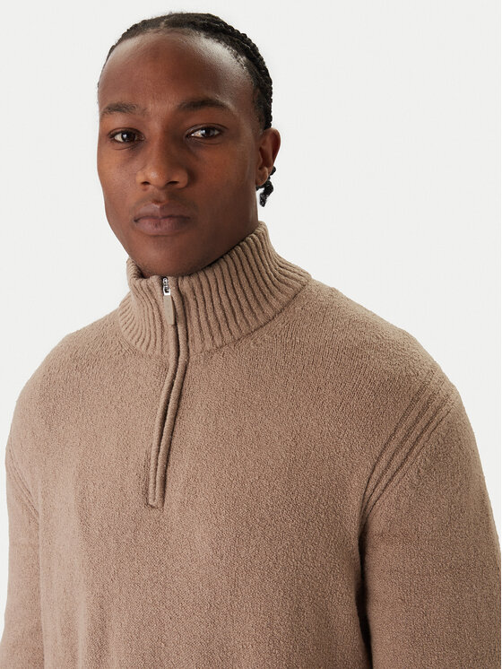 Jack & Jones Jack & Jones Sweter Point 12287316 Beżowy Relaxed Fit