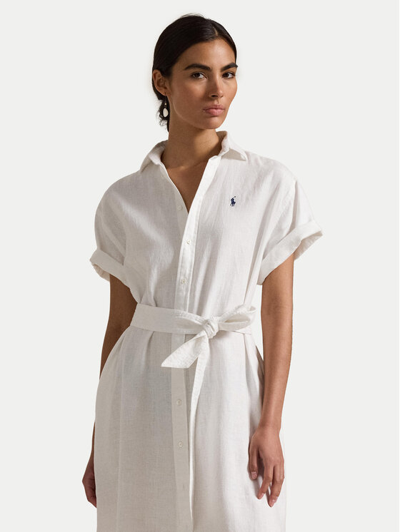 Polo Ralph Lauren Polo Ralph Lauren Košeľové šaty 211959912002 Biela Regular Fit