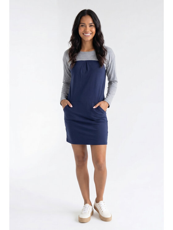 FIGL FIGL Sukienka codzienna M1359 Granatowy Straight Fit